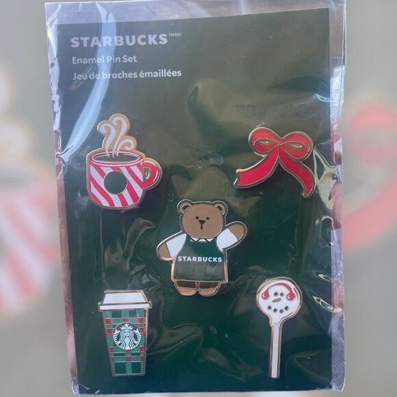 Starbucks Holiday 2025 Limited Edition Enamel Christmas Pin Set of 5 NWT - Picture 2 of 3
